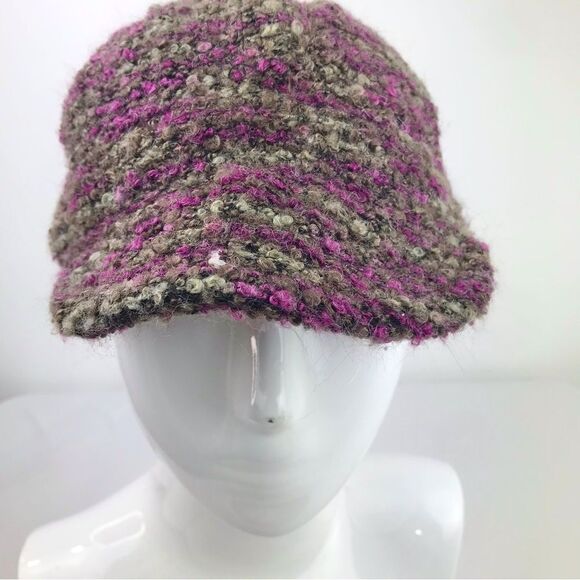 Coldwater Creek Bundle of Two Purple Olive Green Mottled Knit Brimmed Wool Hats - Picture 5 of 14
